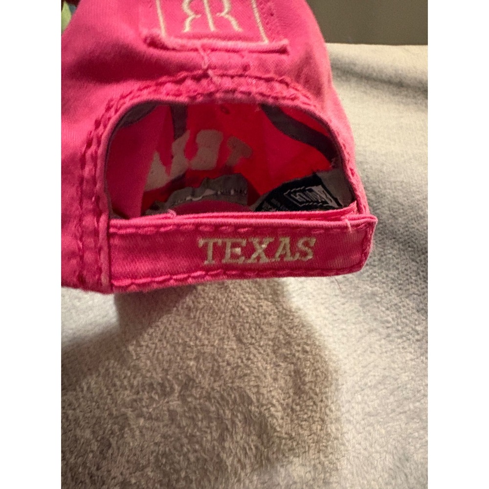 (CL) Robin Ruth Texas Original Pink Distressed Baseball Cap Floral Applique Hat - Picture 4 of 10